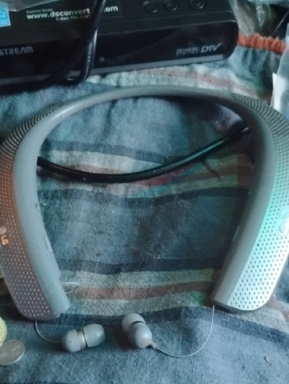LG Gray Neckband Wireless Headphones with Earbuds